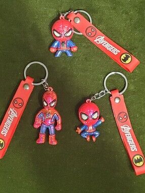 Avenger Red and Blue Spider-Man Keychain Set - 3-Pack
